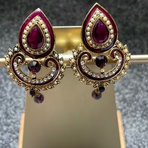 Ruby stone earrings